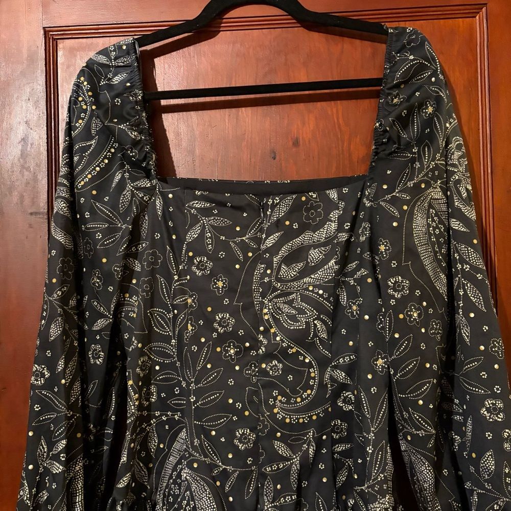 Maeve Long-Sleeve Square-Neck Drop-Waist Mini Dress - NWOT - Size Medium - Picture 6 of 8